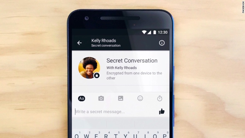 Tampilan mode "Secret Conversations" pada aplikasi Messenger (Foto: CNN)