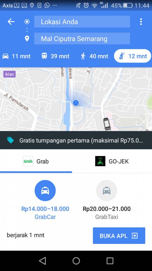 grab gojek di google maps